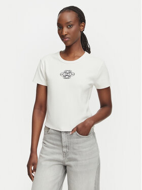 HUGO HUGO Camiseta Delanor_4 50570857 Blanco Cropp Fit
