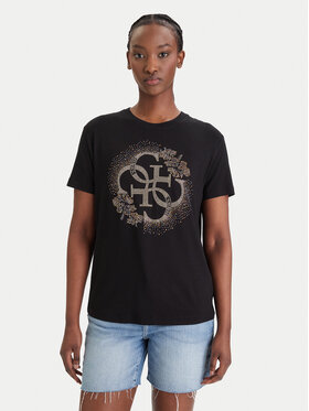 Guess Guess Футболка E6GI01 K68D2 Чорний Regular Fit