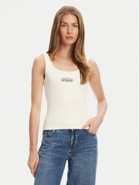 Guess Jeans Guess Jeans Top W5YP35 KA0H1 Écru Regular Fit
