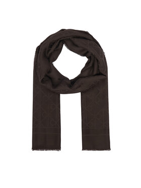 Calvin Klein Šál Calvin Klein Emblem Aop Glossy Tonal Scarf LV04F8096G Tmavo hnedá