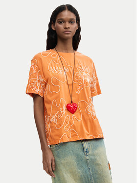 Desigual Desigual Camiseta Genova 26SWTK48 Naranja Regular Fit