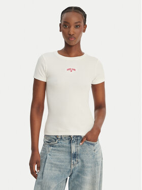 Guess Jeans Guess Jeans Camiseta W6GPZ3 KA0H1 Écru Slim Fit
