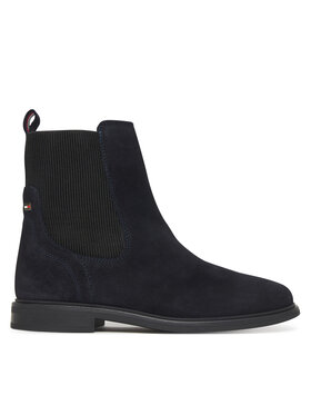 Tommy Hilfiger Členková obuv s elastickým prvkom Tommy Hilfiger Flag Boot FW0FW08780 Tmavomodrá