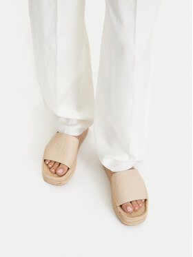 Calvin Klein Еспадрили Calvin Klein Flatf Espa Mule Lth Mg HW0HW03027 Бежов