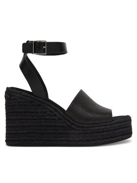 Calvin Klein Еспадрили Calvin Klein Wedge Espad 70 Aop Lth HW0HW03138 Черен