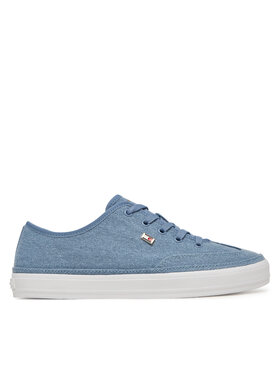 Tommy Hilfiger Superge Tommy Hilfiger Washed Canvas Vulc Sneaker FW0FW08894 Modra