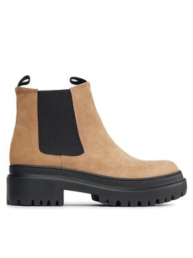 Pollini Kotníková obuv s elastickým prvkem Pollini SA21204G0HTI0130 Béžová