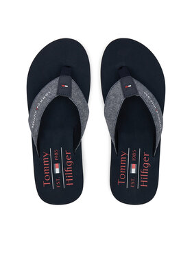 Tommy Hilfiger Čības uz pirksta Tommy Hilfiger Chambray Beach Sandal FM0FM05570 Tumši zils