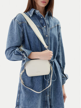 Calvin Klein Kabelka Calvin Klein Webbing Double Strap Camera Bag LV04F3165G Biela