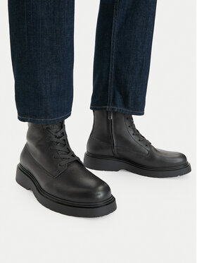 Calvin Klein Šnurovacia obuv Calvin Klein Combat Ess Lace Up Zip Boot Lth YM0YM01373 Čierna