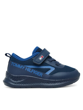 Tommy Hilfiger Sneakersy Tommy Hilfiger Low Cut Lace-Up/Velcro Sneaker T1B9-34110-1843 M Tmavomodrá