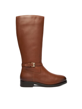 Tommy Hilfiger Čižmy Tommy Hilfiger Th Buckle Riding Lthr Long Boot FW0FW08873 Hnedá