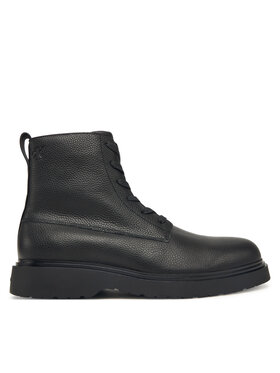 Calvin Klein Schnürschuhe Calvin Klein Combat Ess Lace Up Zip Boot Lth YM0YM01373 Schwarz