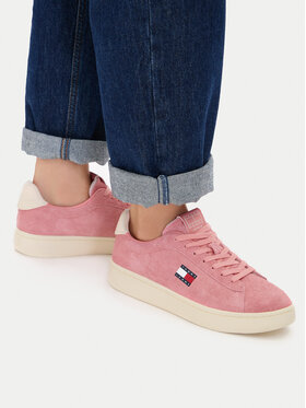 Tommy Jeans Sneakersy Tommy Jeans Logo Suede Archive EN02985 Różowy