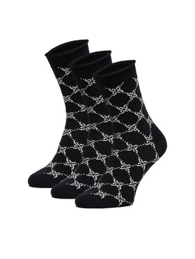 Nine West Dlhé ponožky Nine West CEO_BR_NW_Silver_01_Z_AW25 (3 PACK) Čierna