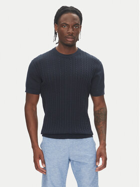 Lindbergh Lindbergh Majica 30-804115 Mornarsko modra Slim Fit