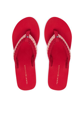 Tommy Hilfiger Infradito Tommy Hilfiger Th Wedge Crochet Summer Sandal FW0FW09420 Rosso