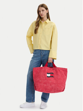 Tommy Jeans Kabelka Tommy Jeans Tjw Wave Flag Med Tote AW0AW18466 Korálová