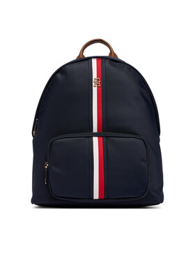 Tommy Hilfiger Batoh Tommy Hilfiger Popette Dome Backpack Corp AW0AW19243 Tmavomodrá