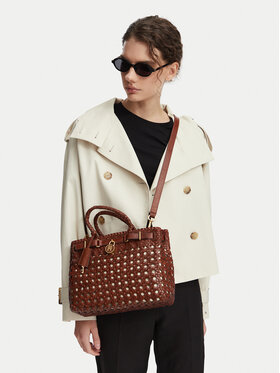 Tommy Hilfiger Handtasche Tommy Hilfiger American Icon Mini Tote Braided AW0AW18734 Braun