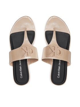 Calvin Klein Jeans Žabky Calvin Klein Jeans Flat Sandal Slide Toepost Mg Met YW0YW01342 Ružová