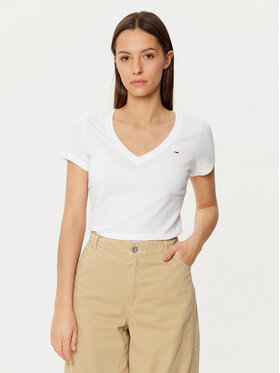 Tommy Jeans Tommy Jeans T-Shirt DW0DW20458 Λευκό Slim Fit