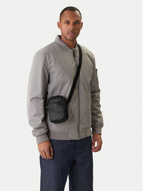Calvin Klein Umhängetasche Calvin Klein Emblem Aop Emboss Slim Reporter LV04D3228G Schwarz