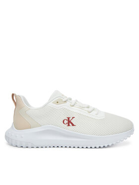 Calvin Klein Jeans Sneakersy Calvin Klein Jeans Eva Runner L-Up Mix Mesh Logo Ck YW0YW01851 Biela