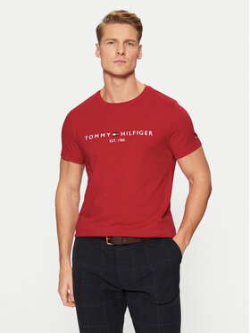 Tommy Hilfiger Tommy Hilfiger Póló Tommy Logo MW0MW11797 Piros Slim Fit