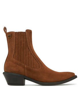 PINKO Kovbojské topánky PINKO Tex 14 SD0345P002 Hnedá