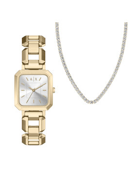 Armani Exchange Набір годинник і намисто Armani Exchange Leila AX7186SET Золотий