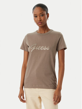Guess Guess Футболка W6GI08 K3023 Коричневий Regular Fit
