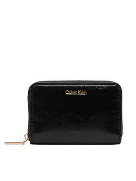 Calvin Klein Pénztárca Calvin Klein Foil Glossy Square Zip Around LV04F1201G Fekete