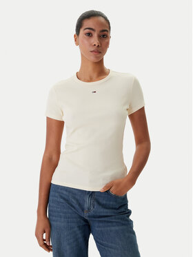 Tommy Jeans Tommy Jeans Camiseta Essential DW0DW17383 Beis Slim Fit
