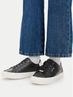 Calvin Klein Sportcipők Calvin Klein Vulc Lace Up Lth/Moire Bt HW0HW02747 Fekete