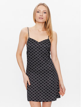 KARL LAGERFELD KARL LAGERFELD Camicia da notte 225W2135 Nero Regular Fit