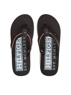 Tommy Hilfiger Джапанки Tommy Hilfiger Corporate Hilfiger Beach FM0FM05436 Черен