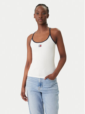 Tommy Jeans Tommy Jeans Top DW0DW22261 Blanco Slim Fit