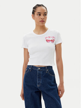 HUGO HUGO Футболка Delanor_2 50539132 Білий Cropped Fit