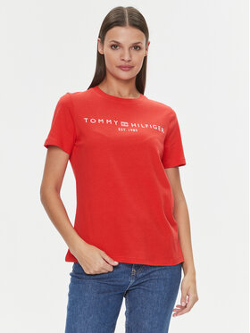 Tommy Hilfiger Tommy Hilfiger T-shirt Logo WW0WW40276 Narančasta Regular Fit