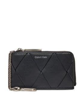 Calvin Klein Puzdro na kľúče Calvin Klein Ck Woven Zip Around Cardholder K60K612954 Čierna