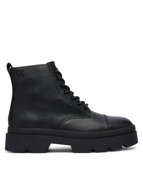 Calvin Klein Turistická obuv Calvin Klein Lugged Mid Lace Up Tc Tu Lth HM0HM02267 Černá