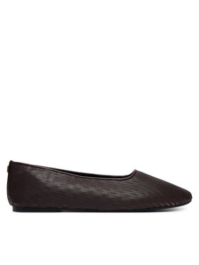 Calvin Klein Ballerinas Calvin Klein Oblique Ballerina Cut Lth HW0HW03033 Dunkelrot