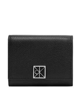 Calvin Klein Portafoglio Calvin Klein Emblem Hw Pebble Trifold W/Zip LV04F1128G Nero