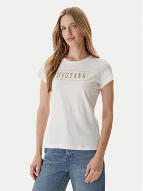 Mustang Mustang Camiseta Loa 1016754 Écru Slim Fit