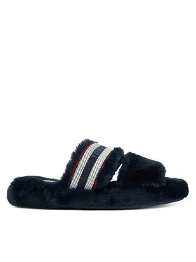 Tommy Hilfiger Hausschuhe Tommy Hilfiger Hilfiger Fur Slipper FW0FW08854 Dunkelblau