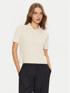 Tommy Hilfiger Tommy Hilfiger Polo marškinėliai WW0WW43957 Kreminė Regular Fit