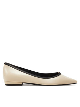 Tory Burch Baleríny Tory Burch Double T Buckle Pointed 155739 Béžová