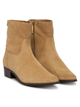Tommy Hilfiger Bokacsizma Tommy Hilfiger Suede Ankle Boot W Zip FW0FW09922 Bézs