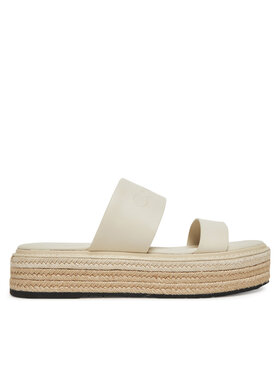 Calvin Klein Espadrile Calvin Klein Flatform Wedge Slide - He HW0HW02374 Écru